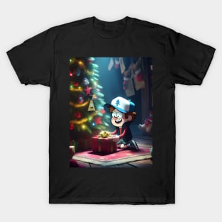 Unveiling Enigmatic Holiday Magic: Gravity Falls Christmas Art for Iconic Festive Designs! T-Shirt